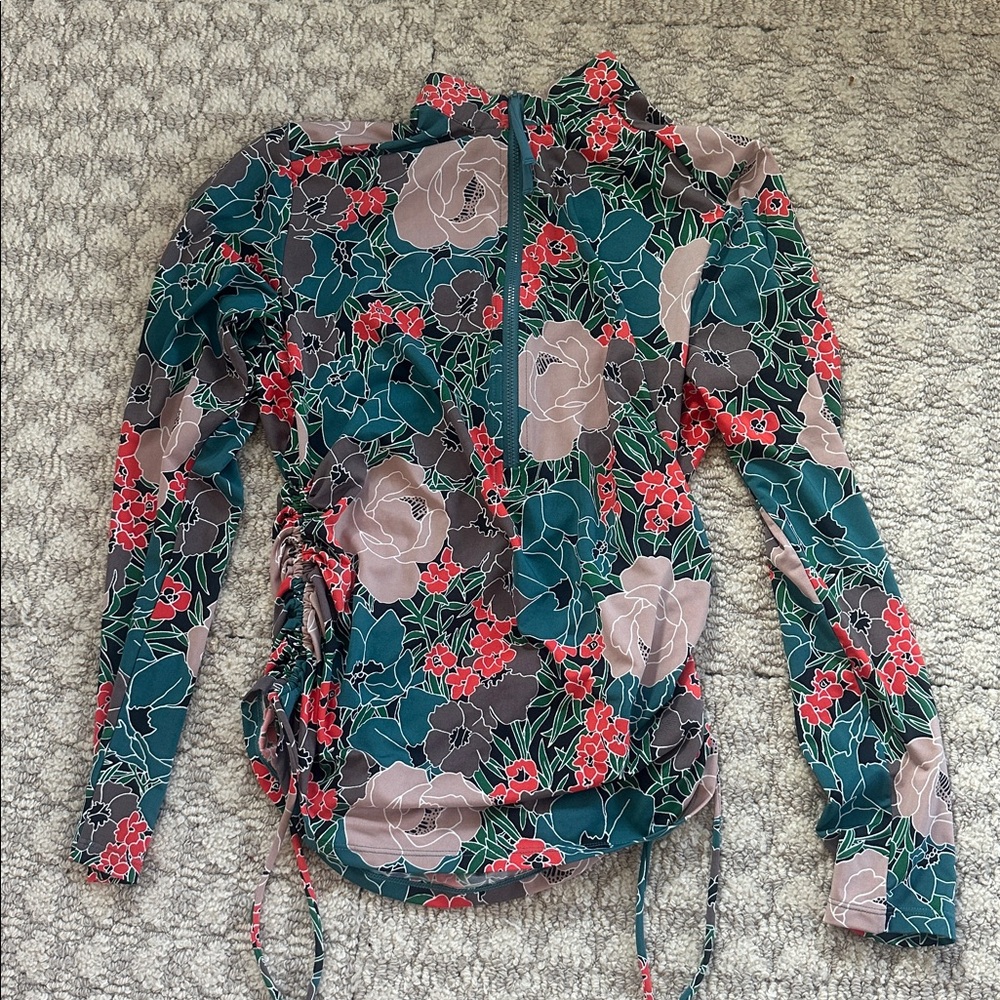 Carve Designs Floral Hoodie - Red, Green, Cream